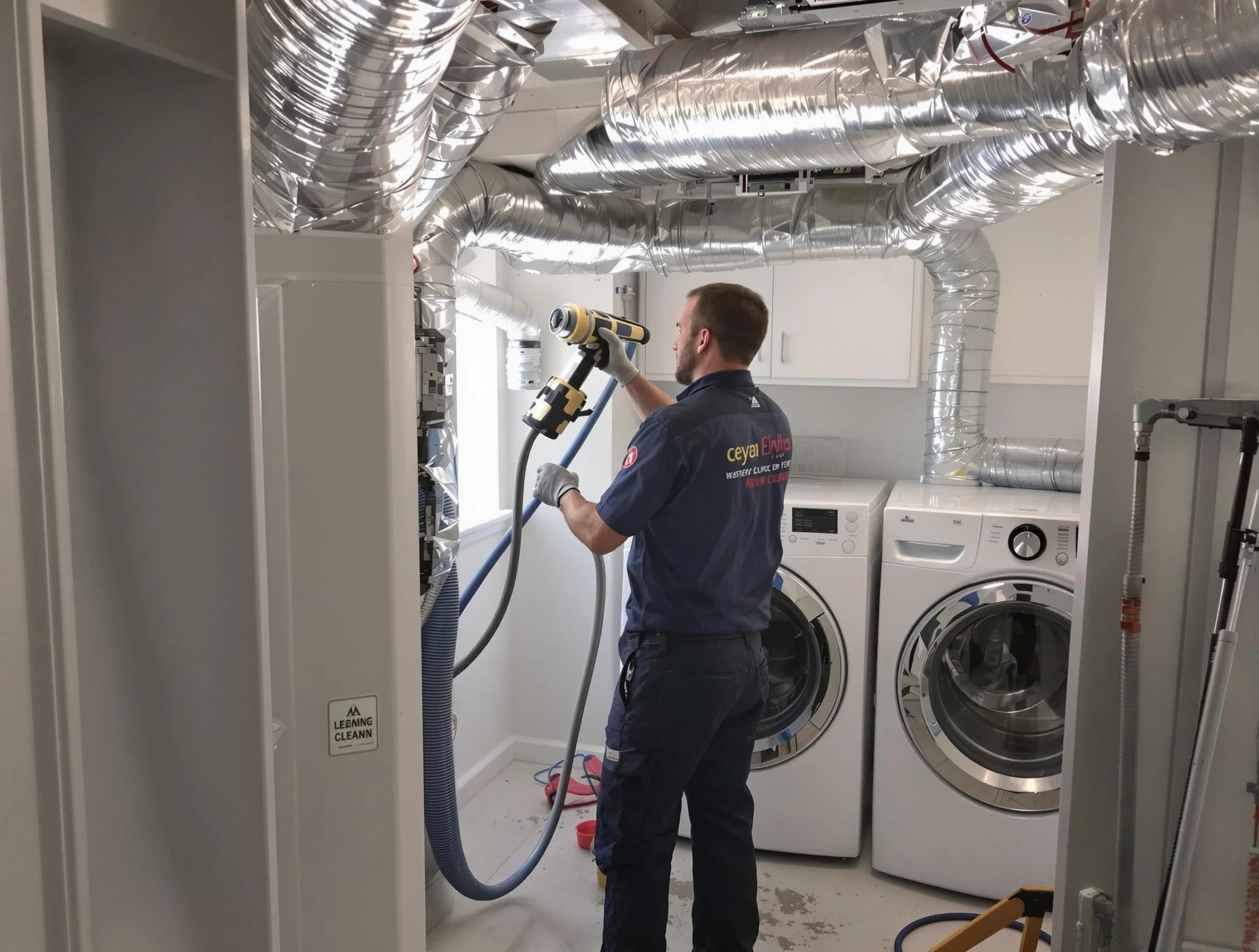 La Cienega Dryer Vent Cleaning specialist using advanced equipment for thorough duct cleaning in La Cienega