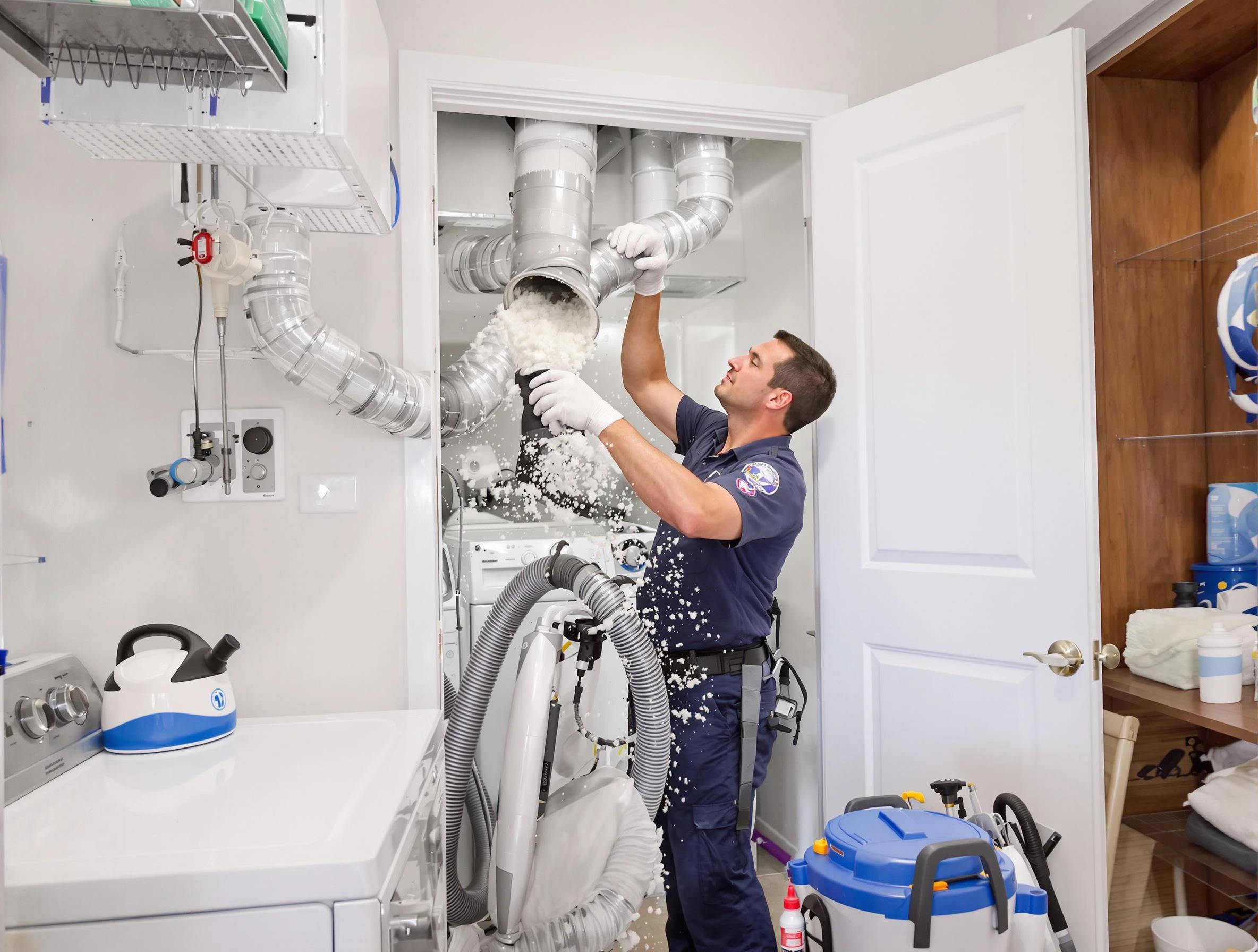 La Cienega Dryer Vent Cleaning technician delivering thorough residential dryer vent cleaning service in La Cienega